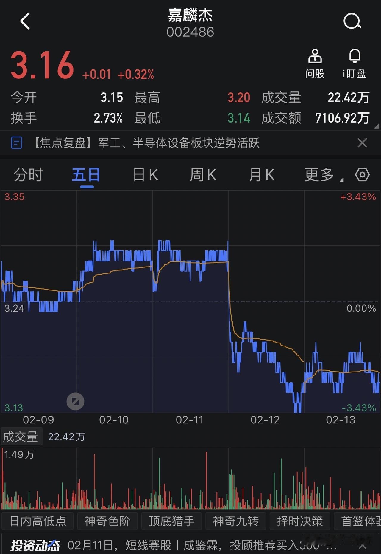 嘉麟杰实控人涉法律程序，已被石家庄市公安局执行拘留

嘉麟杰（股票代码：0024