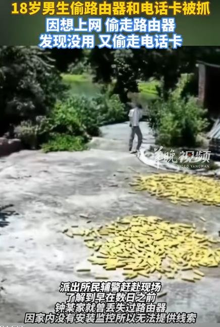 “聪明过头了！”4日报道，四川自贡一村民发现自家电话卡和路由器丢失后，急忙报警，