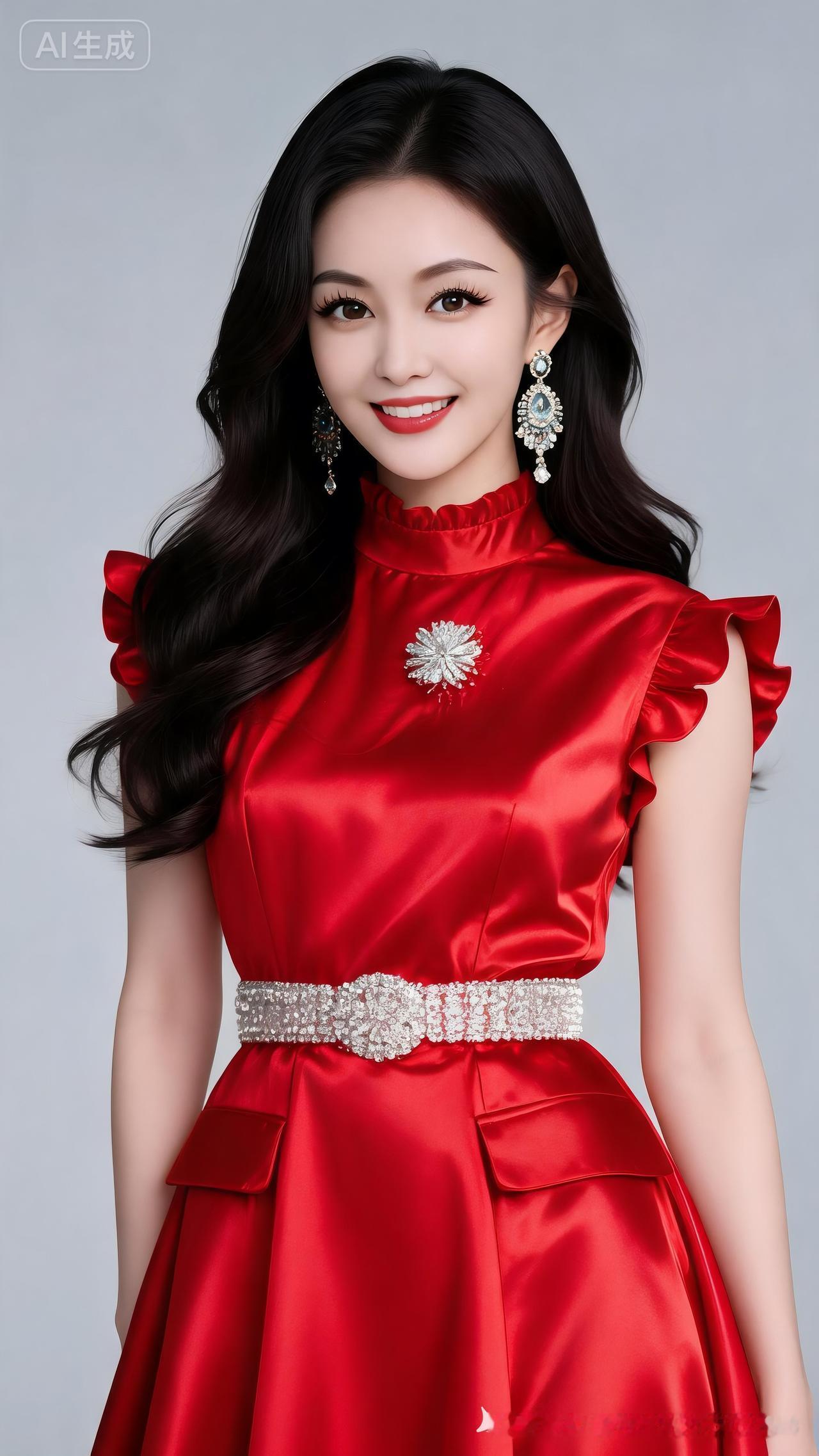 惊艳的红色礼服，闪耀的珠宝配饰，尽显优雅与魅力！💃💍✨