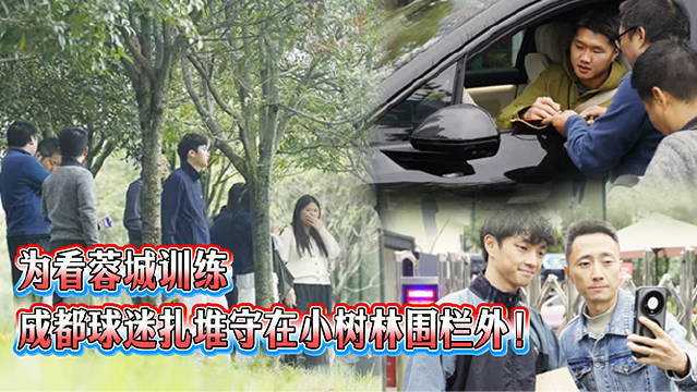 #蓉城球迷扎堆小树林围栏外看训练# 争冠大战倒计时，成都球迷先到 "小树林" 报到，隔着围栏看训练，