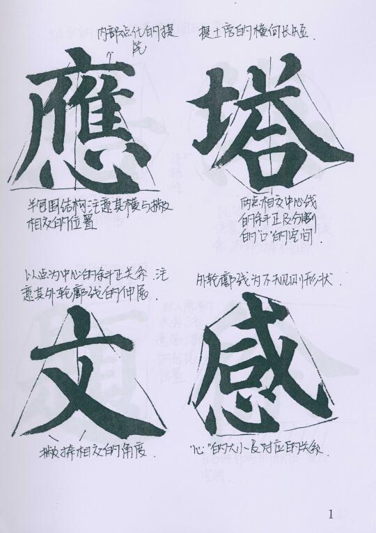 颜真卿多宝塔教学手稿