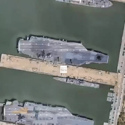 #“胡塞袭击美航母”画面是真的吗# 看到很多博主发帖，说这个卫星图像显示，胡塞武