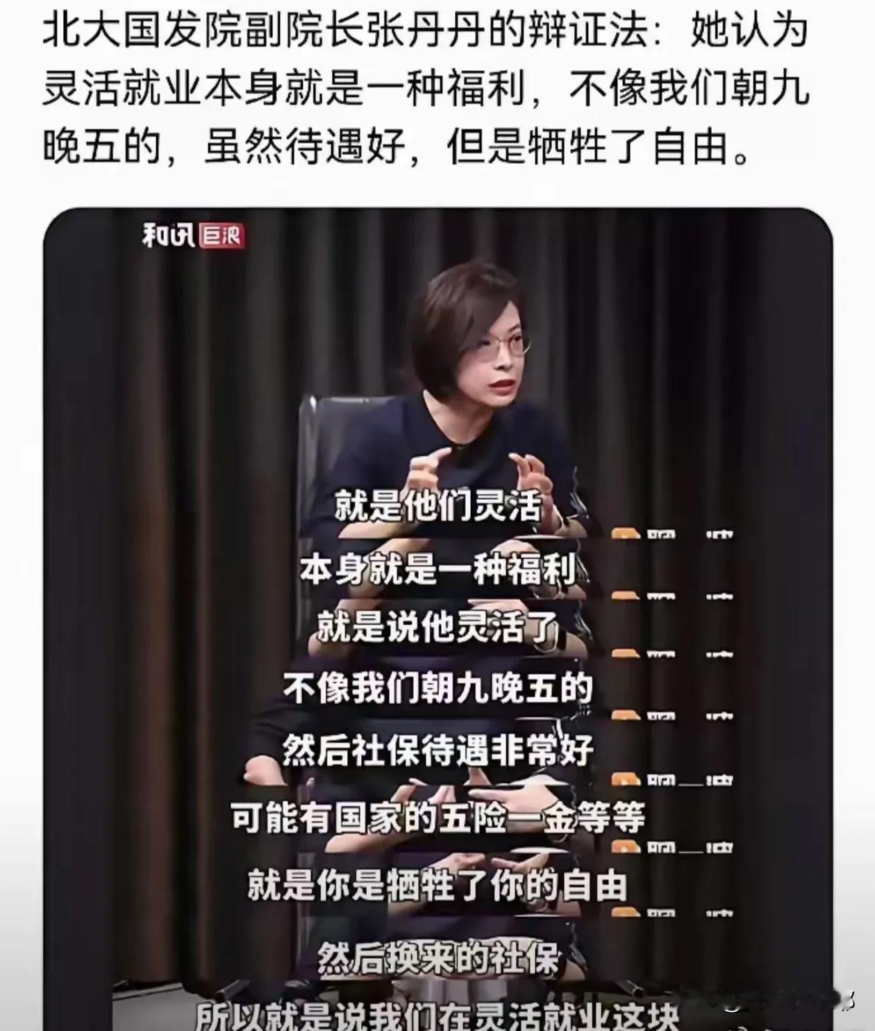 北大教授说“灵活就业是一种福利”，惹了众怒。

汤家凤博士怼到了点子上。

他说