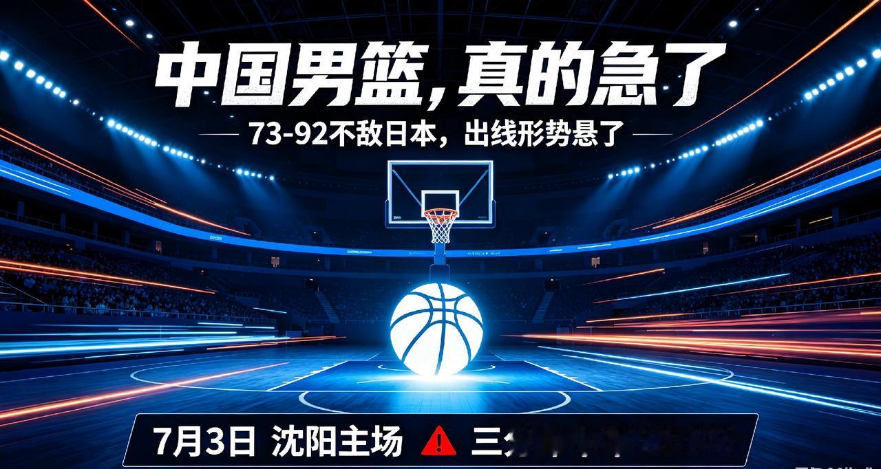 7月3日这天，中国男篮在沈阳主场输给日本男篮，73比92，比分看着不是天崩地裂，