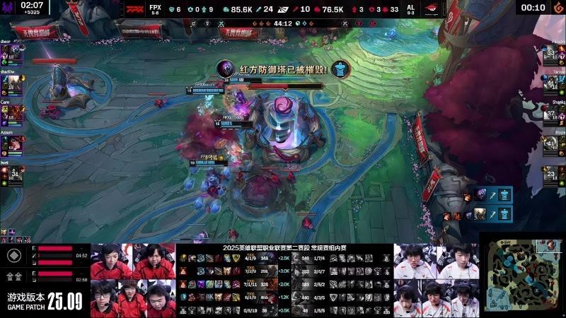【2025LPL第二赛段 FPX 1-0 AL】FPX完美团战先下一城，如何评价