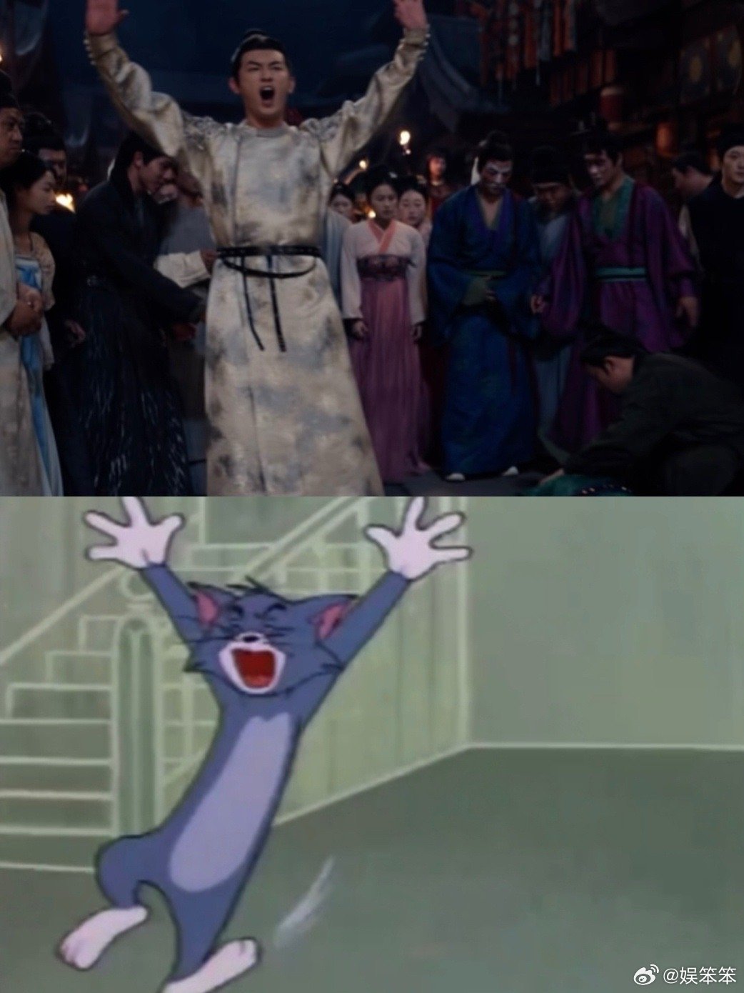 卢凌风喊“众人退后”那架势，活脱脱就是《猫和老鼠》里的汤姆猫！一本正经中透着股憨