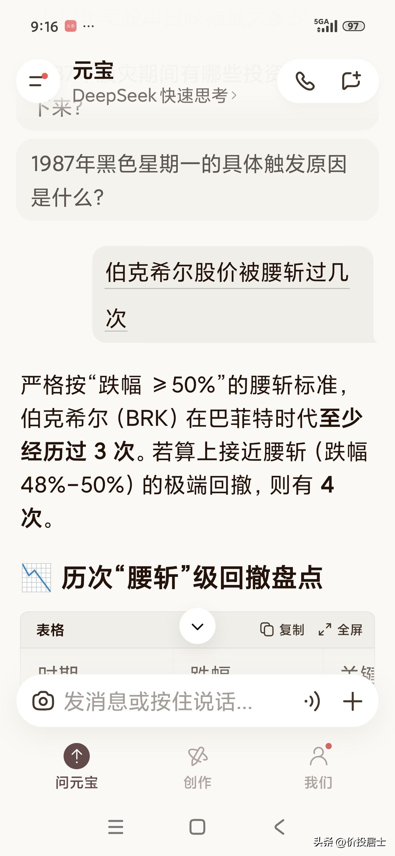 看了下巴菲特最近接受采访表达的对美股的观点，显然是他觉得最近美股的跌幅根本不算什