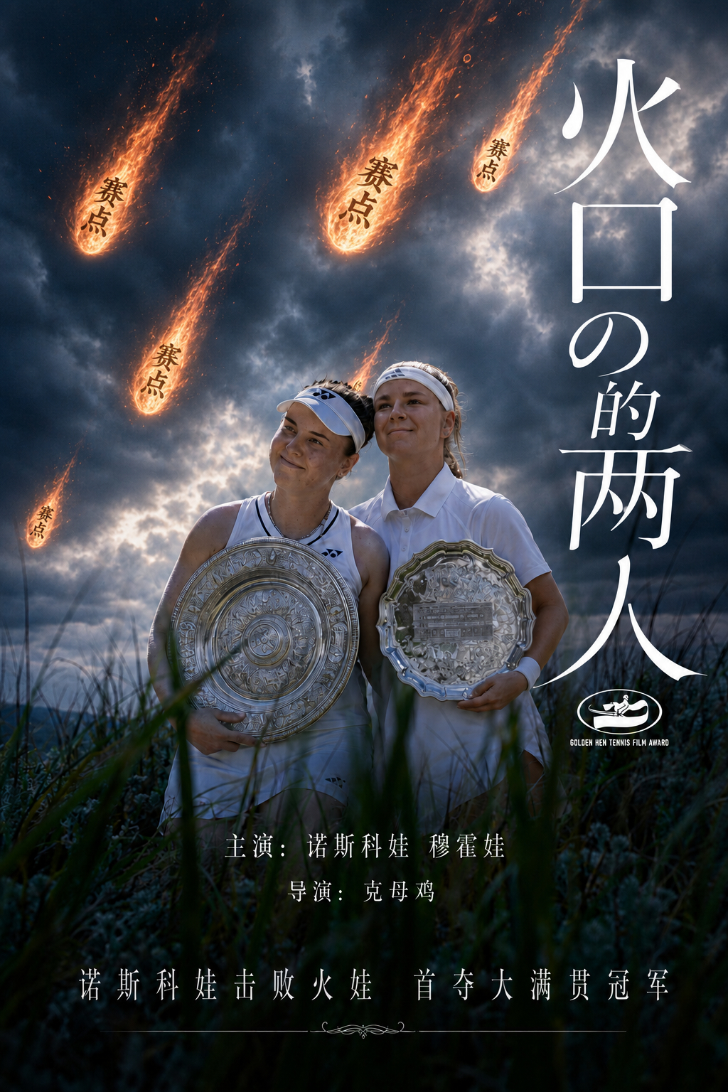 温网女单决赛，诺斯科娃克服第二盘错失五个冠军点被翻盘的波动，最终6-2/5-7/