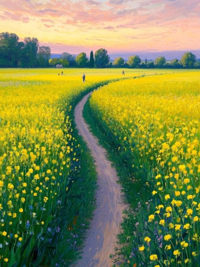 上联：柳绿花红春满园，请出下联莺歌燕舞景如画。