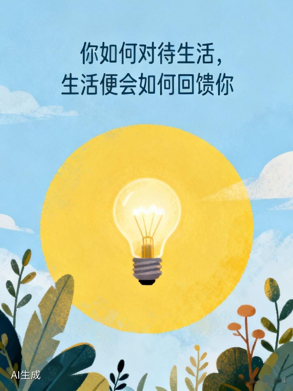 你如何对待生活，生活便会如何回馈你。

积极的态度就像在黑暗中为自己点亮一盏灯。