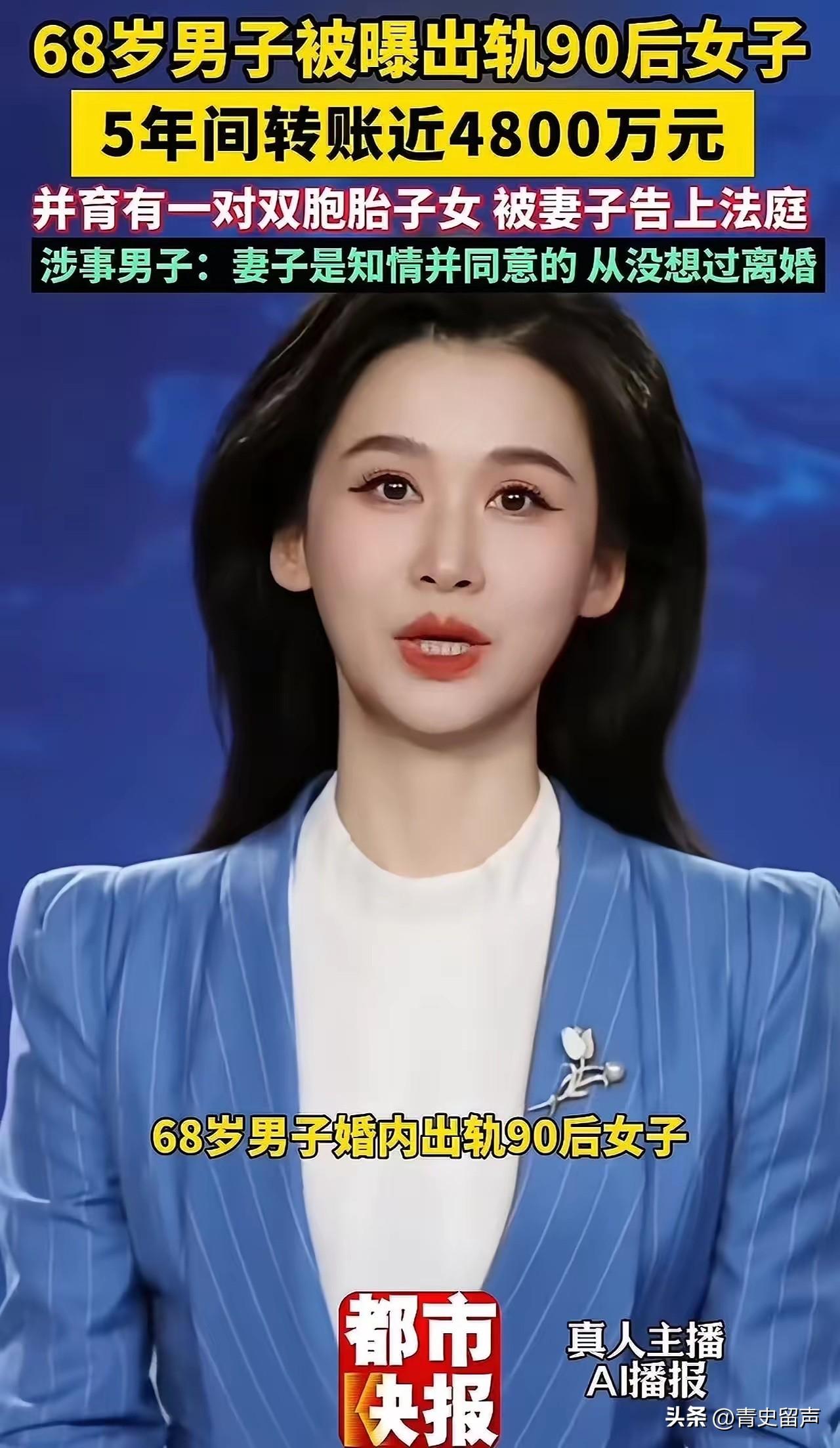 还是大爷玩的花！江苏，68岁大爷找了个90后小姑娘，转给她4800万，让小姑娘给