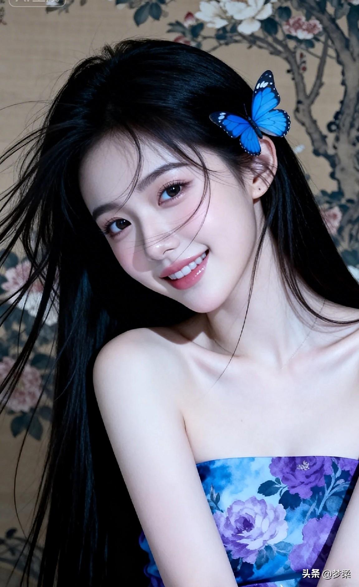 梦幻蓝蝶发饰，少女心满满！🦋💕