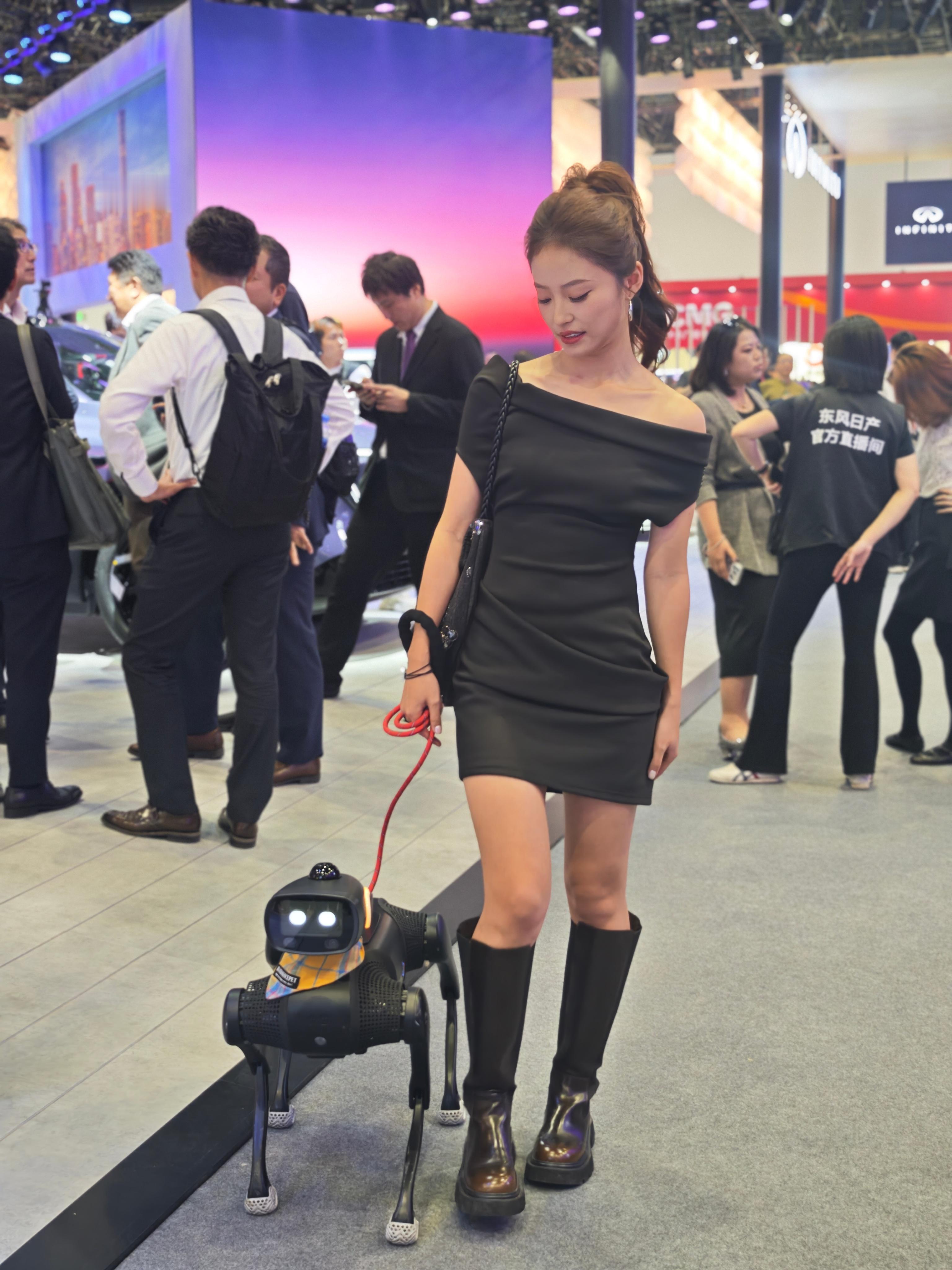 有人在车展不好好工作在那遛狗！2026北京车展 智能机器狗来自情绪价值拉满了  