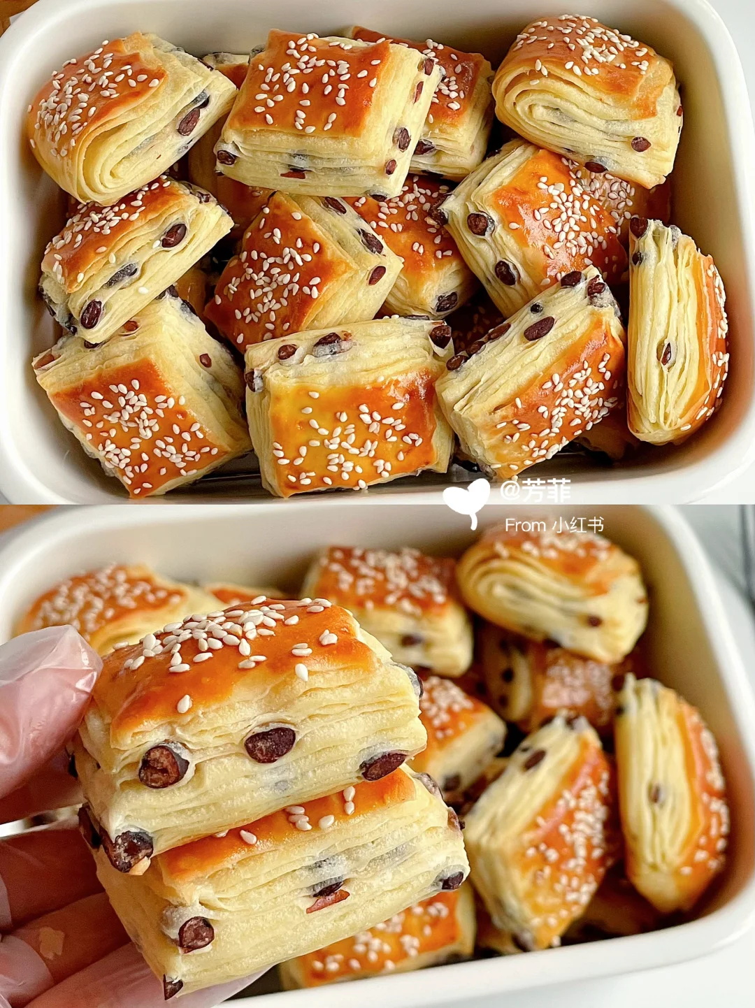 一次成功❗️外酥里软的丹麦红豆酥，好吃到爆