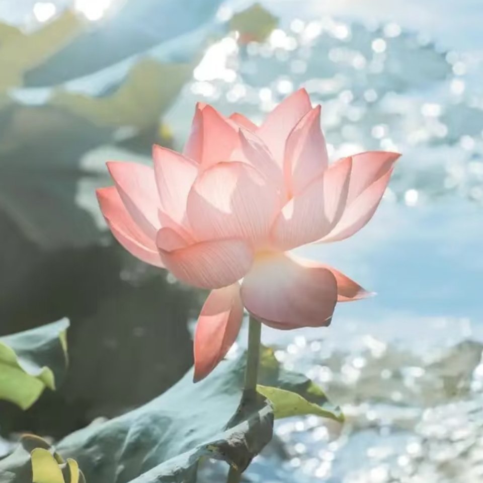 哎，我真的觉得我的新头像很好看，这个荷花好美丽背景也清新喔 