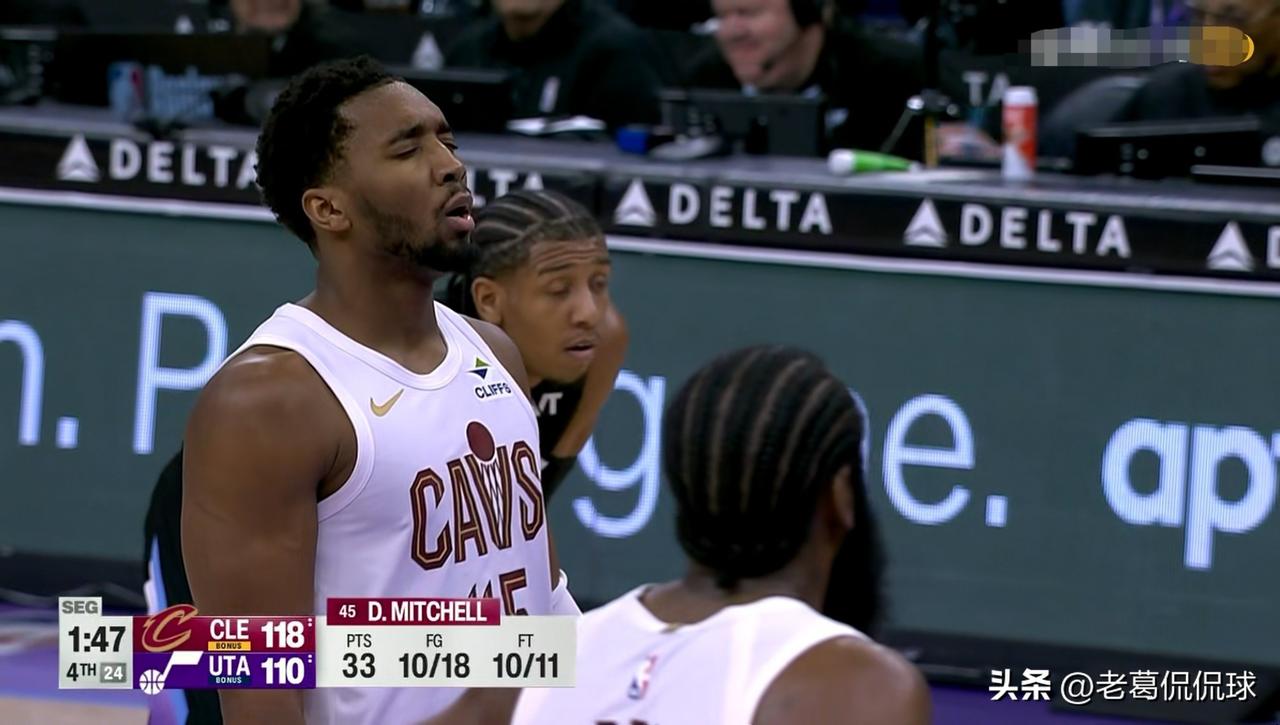 骑士当家球星米切尔真是大显神威呀！在今天骑士客场以122：113击败爵士的比赛中