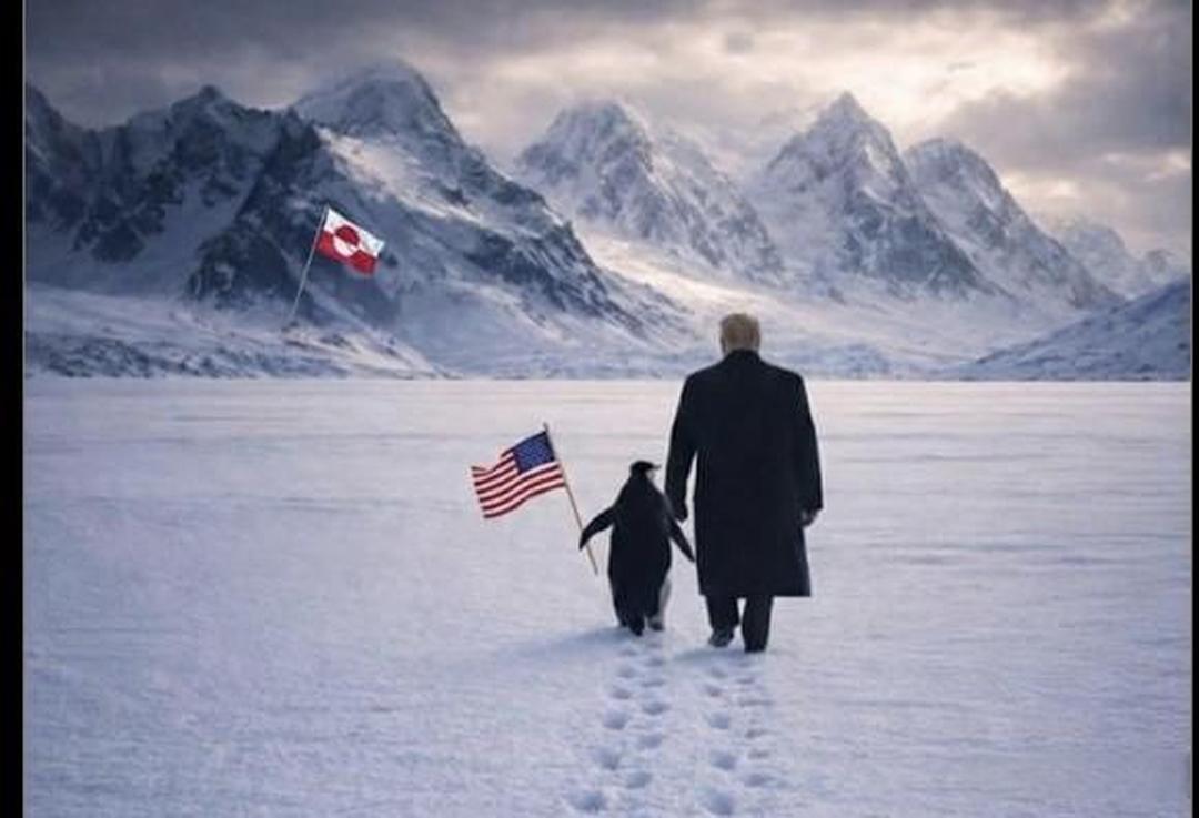 美国白宫又想干啥?

白宫发布了一张图片，配文是拥抱企鹅。
美国是想南极北极都拿
