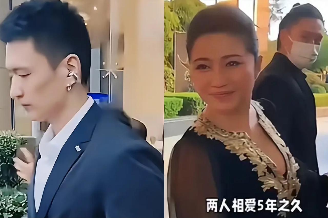 这是颜丙燕的男友刘墨阳，从面部左侧轮廓看，他很年轻，左耳戴着比较潮的耳环，脸颊廋