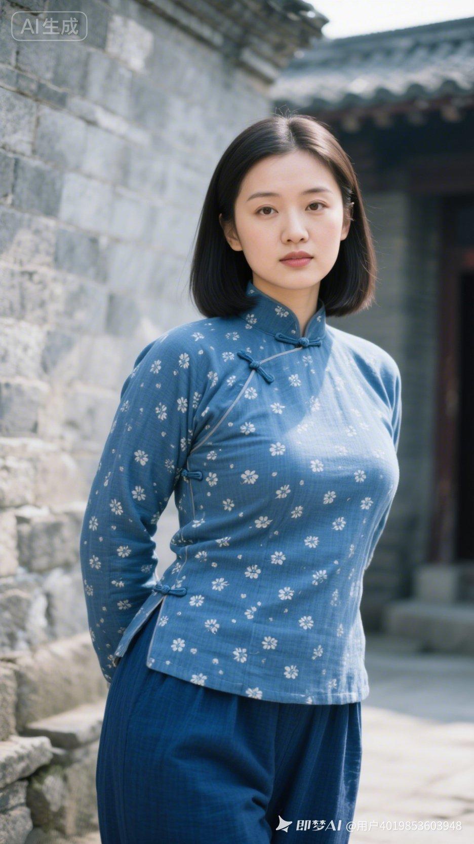 古典与现代的完美融合，蓝花旗袍的优雅韵味。