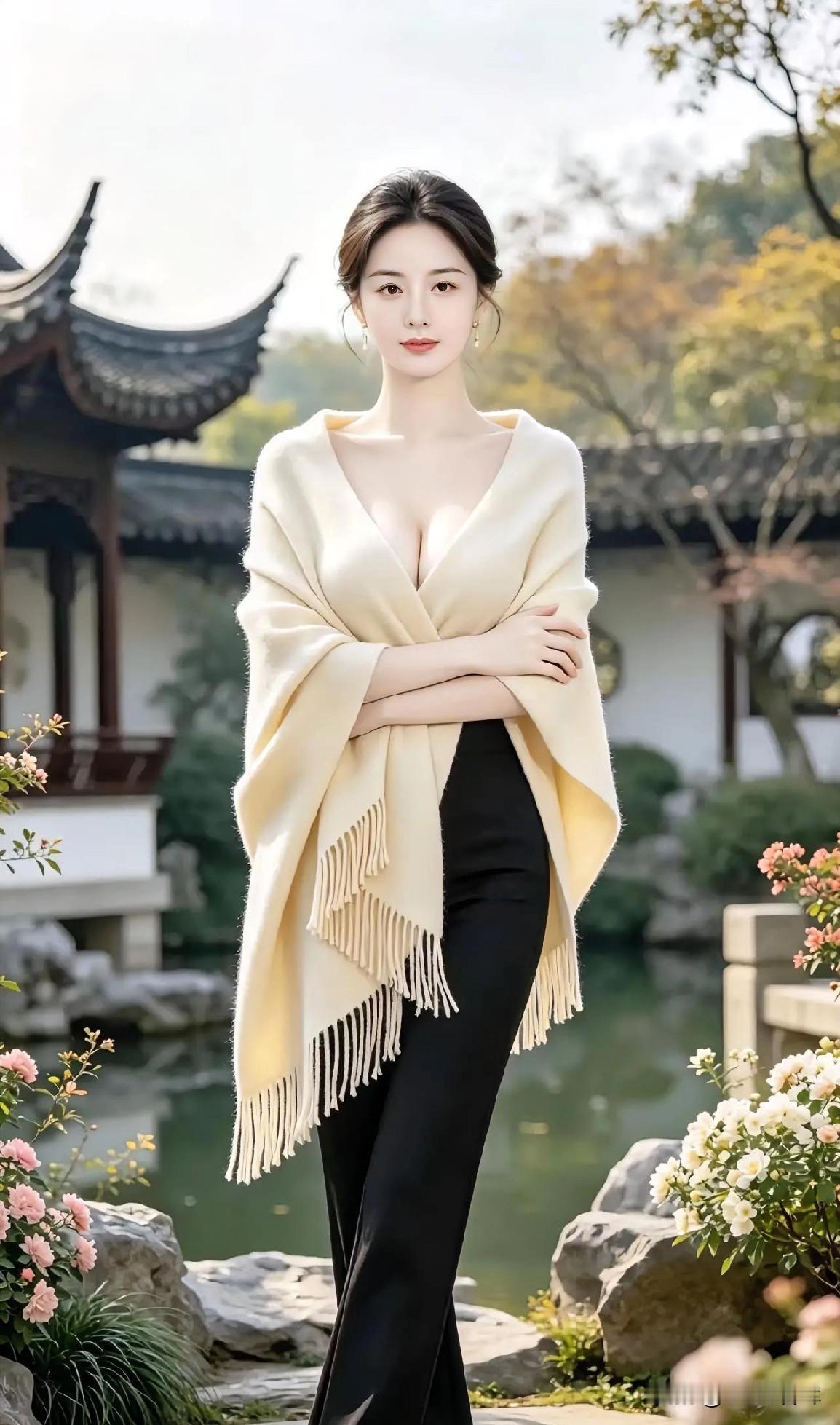 披暖阳，立园林，风柔花静，岁月温婉如诗。