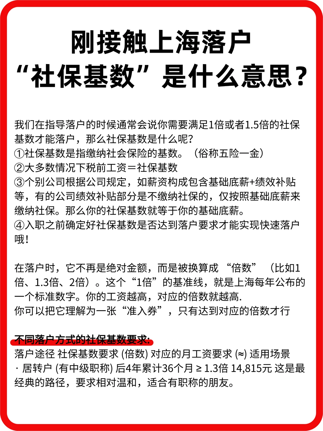 刚接触上海落户“社保基数”是什么意思？