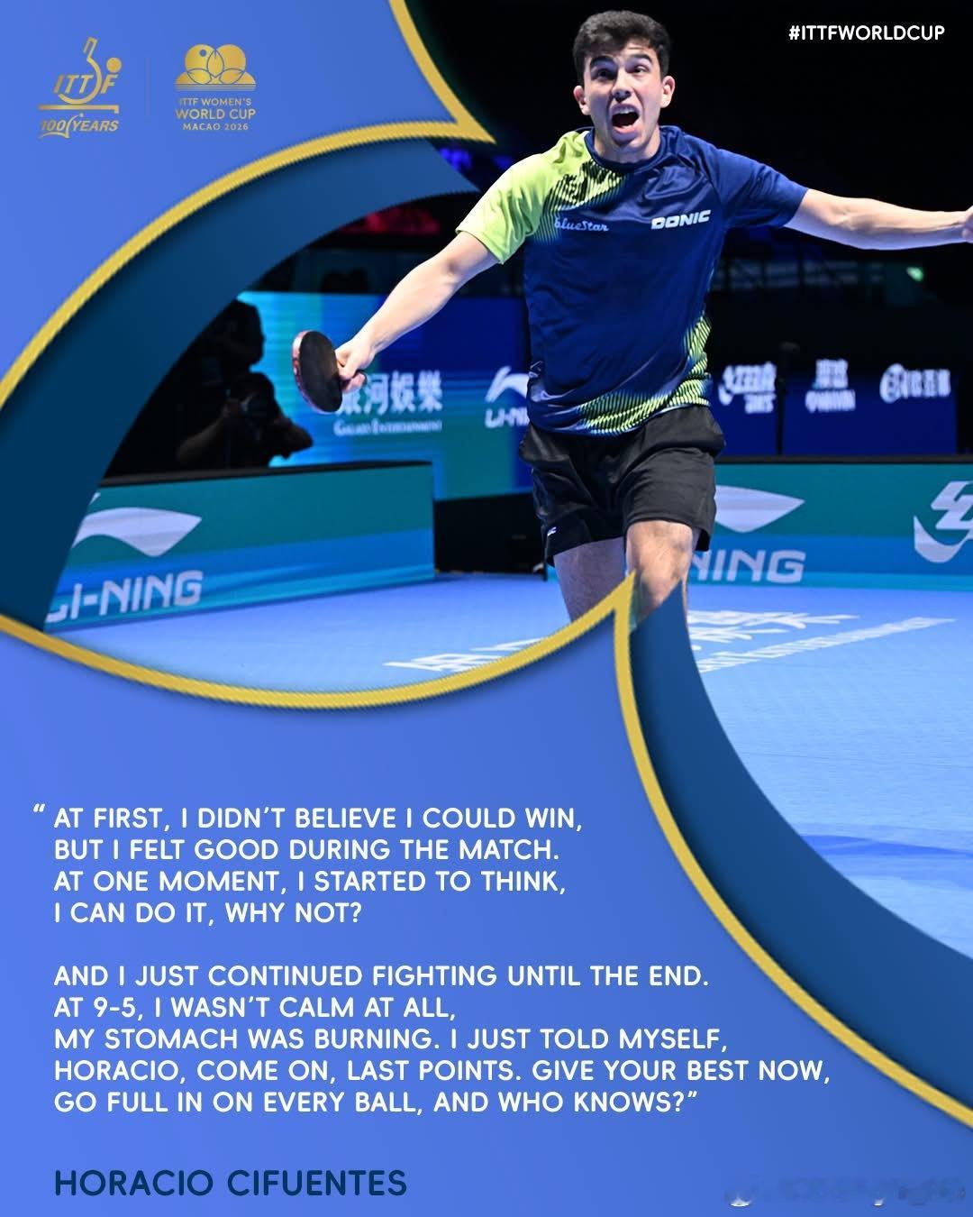 世界杯小组赛3比2梁靖崑的奥拉西奥·西福恩特斯：“起初，我并不相信自己能赢，但在