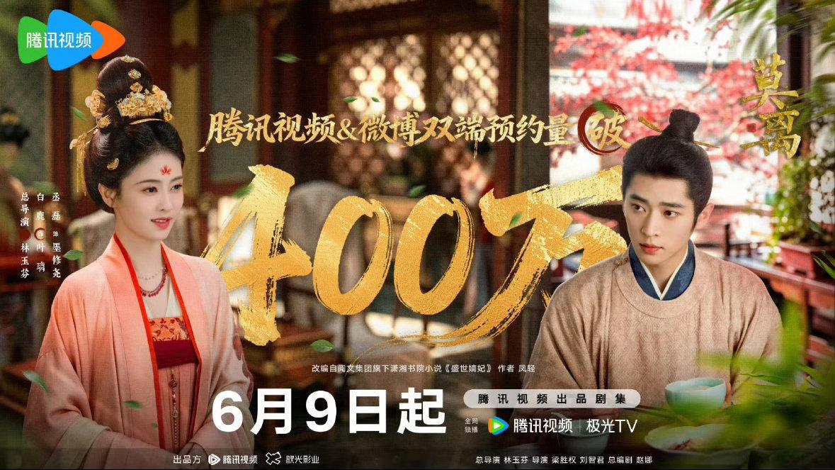 📣白鹿 丞磊  莫离预约破400w  还有八天就要播了   会大爆吗？ 