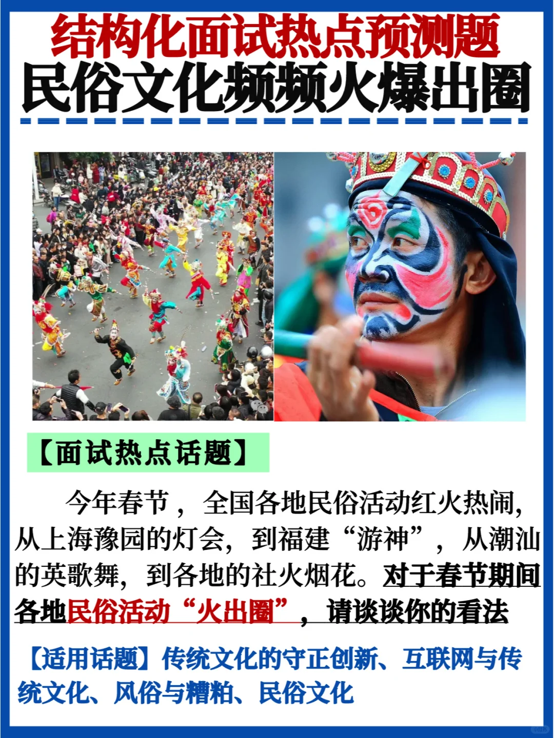 结构化热点预测题🔥民俗文化频频火爆出圈