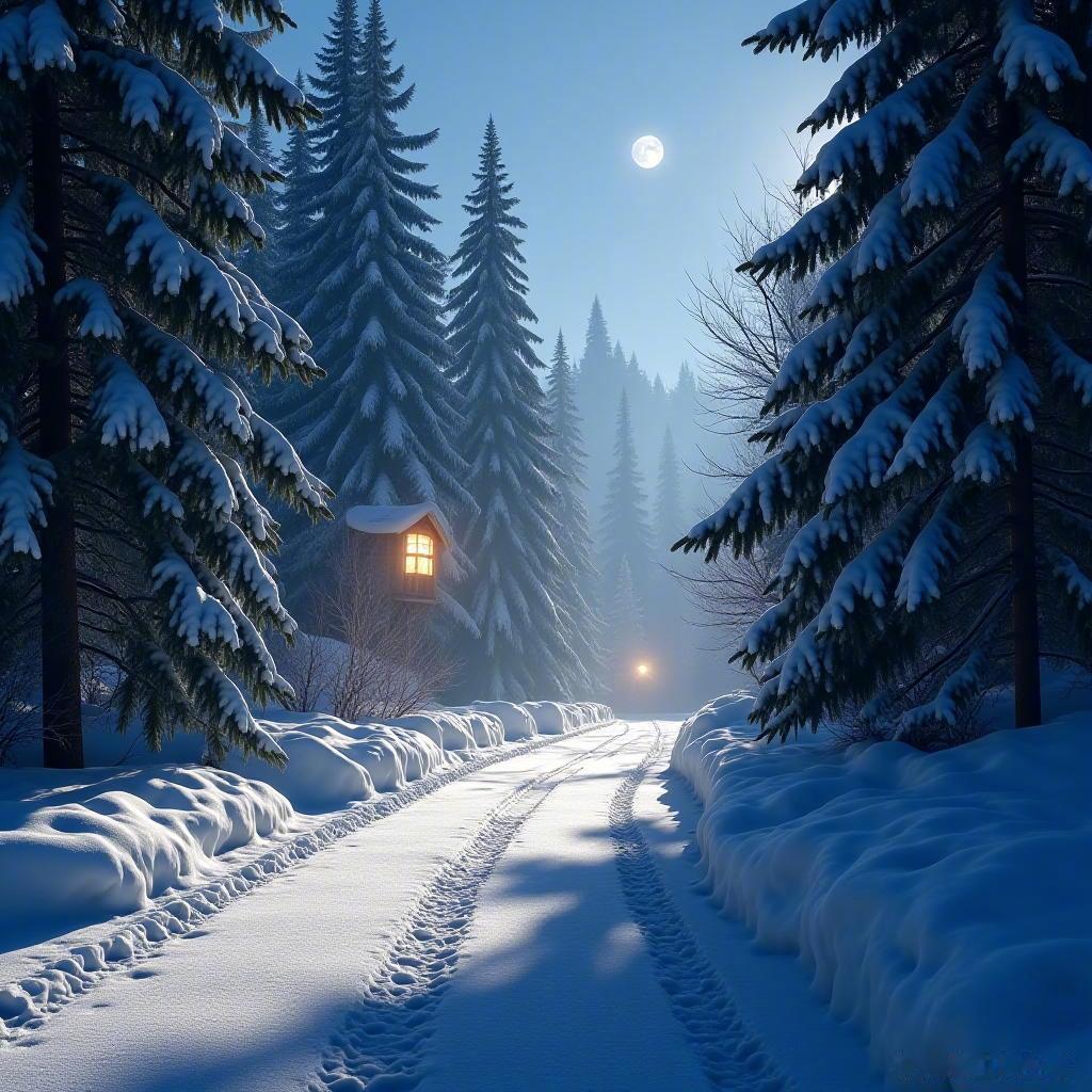 银装素裹的冬夜，愿你心中常有光明与温暖，万事如意，幸福常伴！ 冬雪   光影艺术