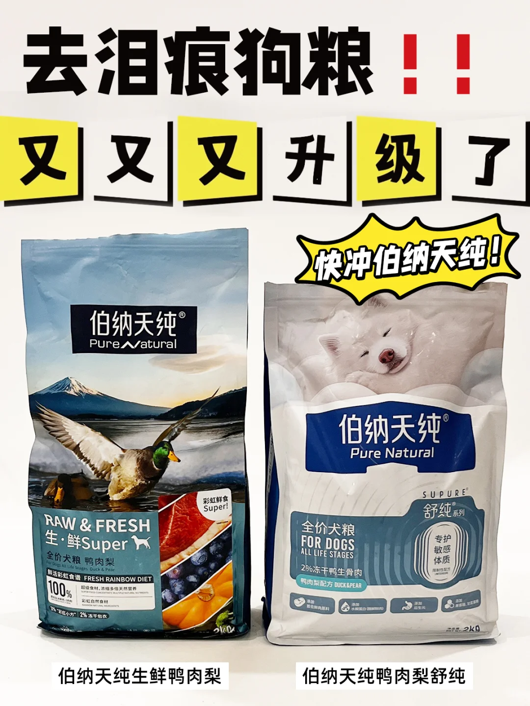 去泪痕狗粮又又又升级了！快冲伯纳天纯！