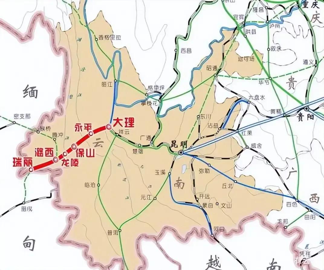 中国最南难修的一段铁路，大瑞铁路保山到瑞丽的这一段终于确定了通车消息。大理至保山