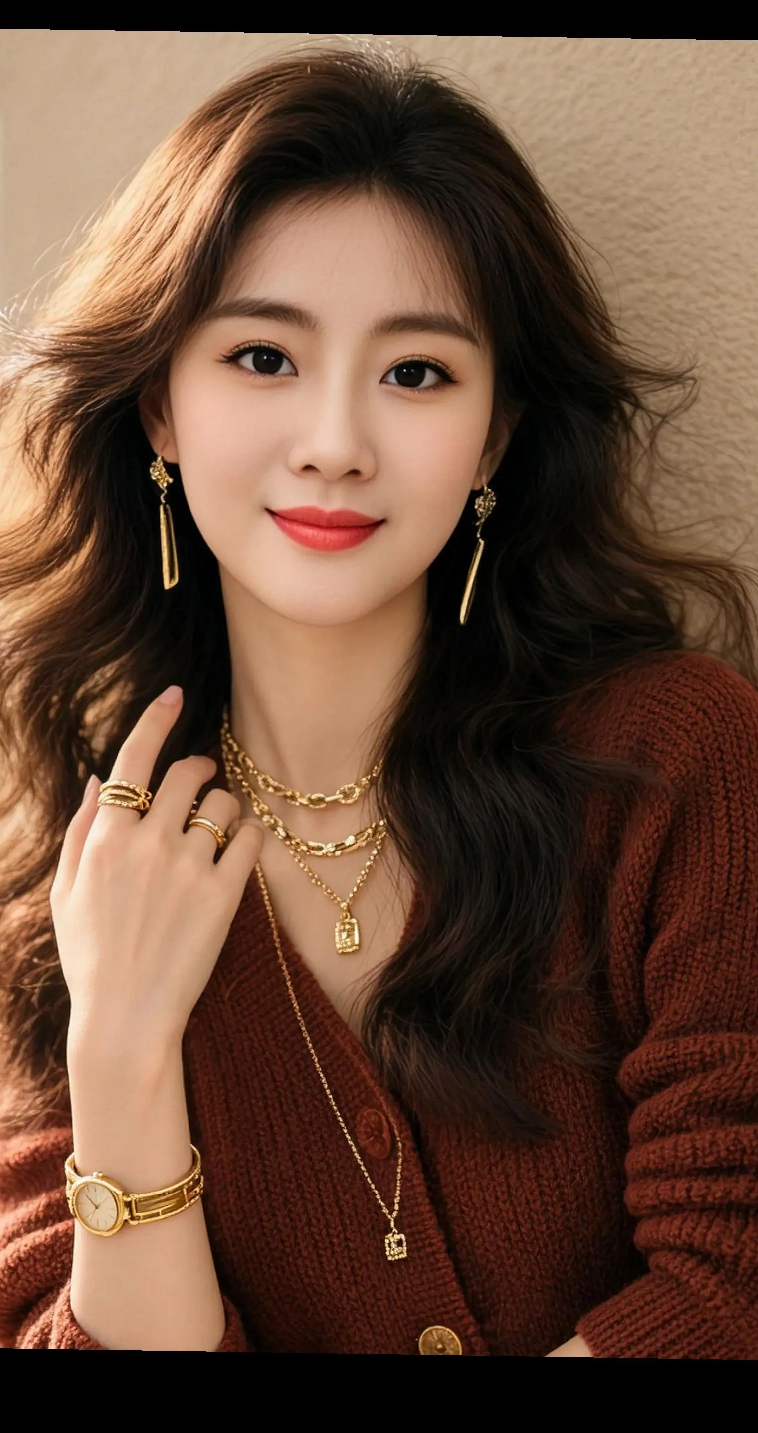 AI棕红优雅写真  ai创作