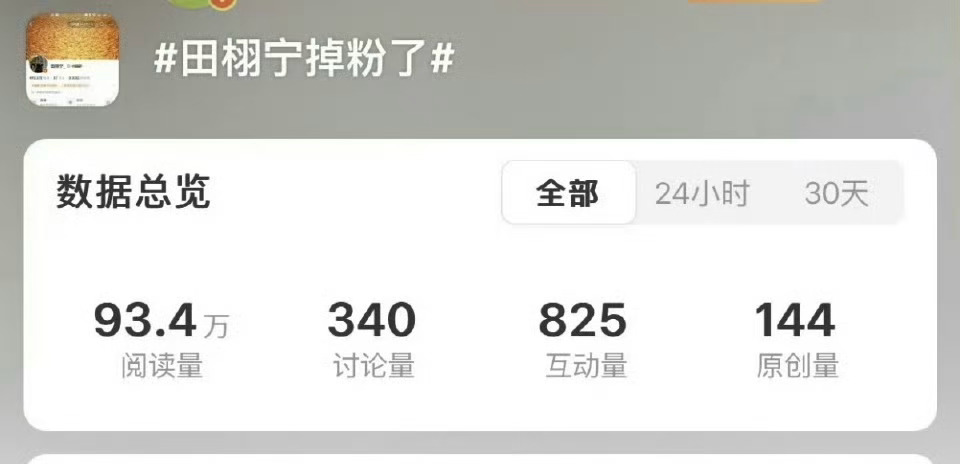 田栩宁掉粉了吗？那不是让本就不多粉丝的田栩宁雪上加霜！[doge][doge][