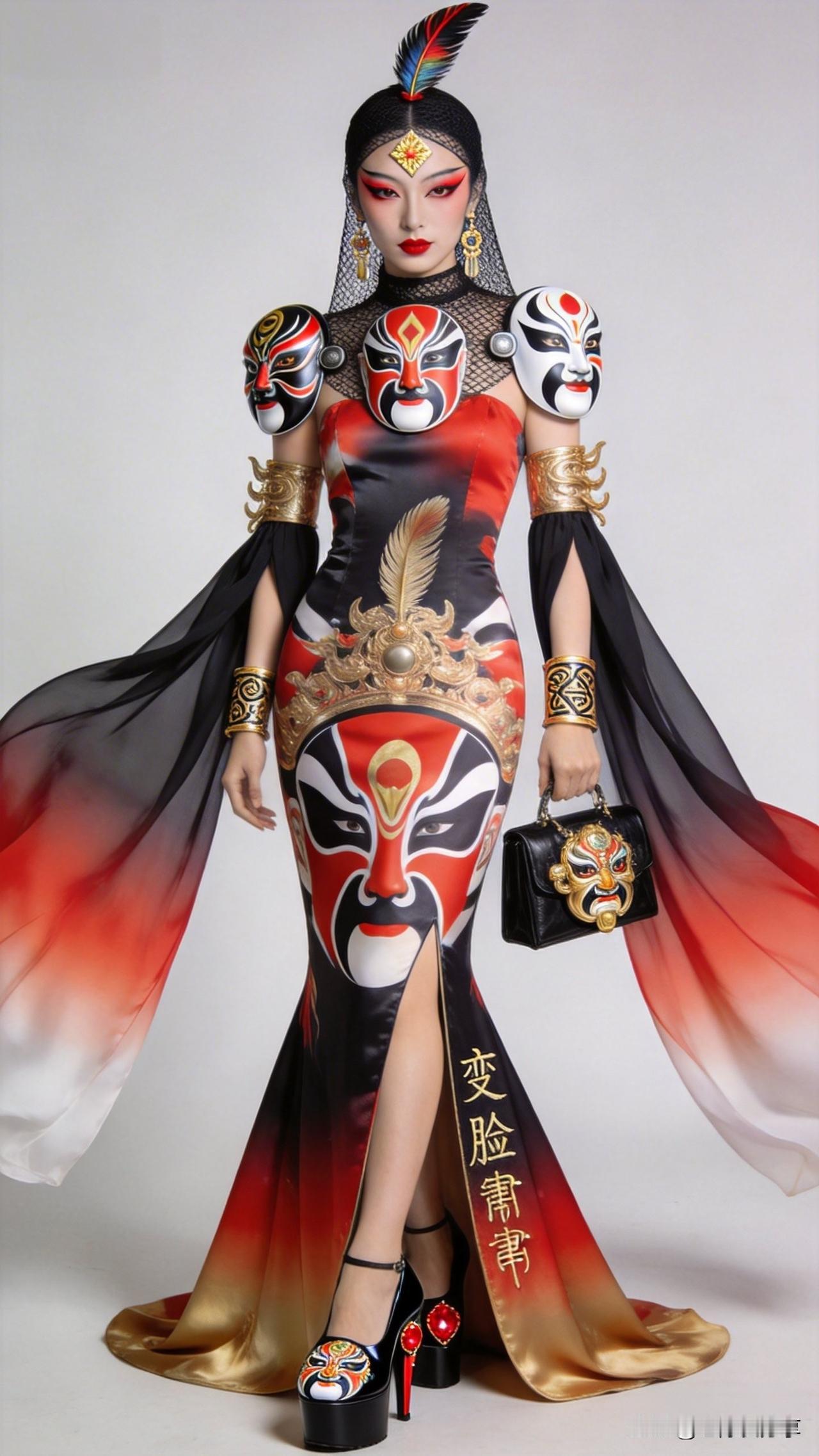 七绝.观国粹变脸华服有感
原创/老陈爱分享
 
脸谱凝妆映绮罗，金翎彩袂舞婆娑。