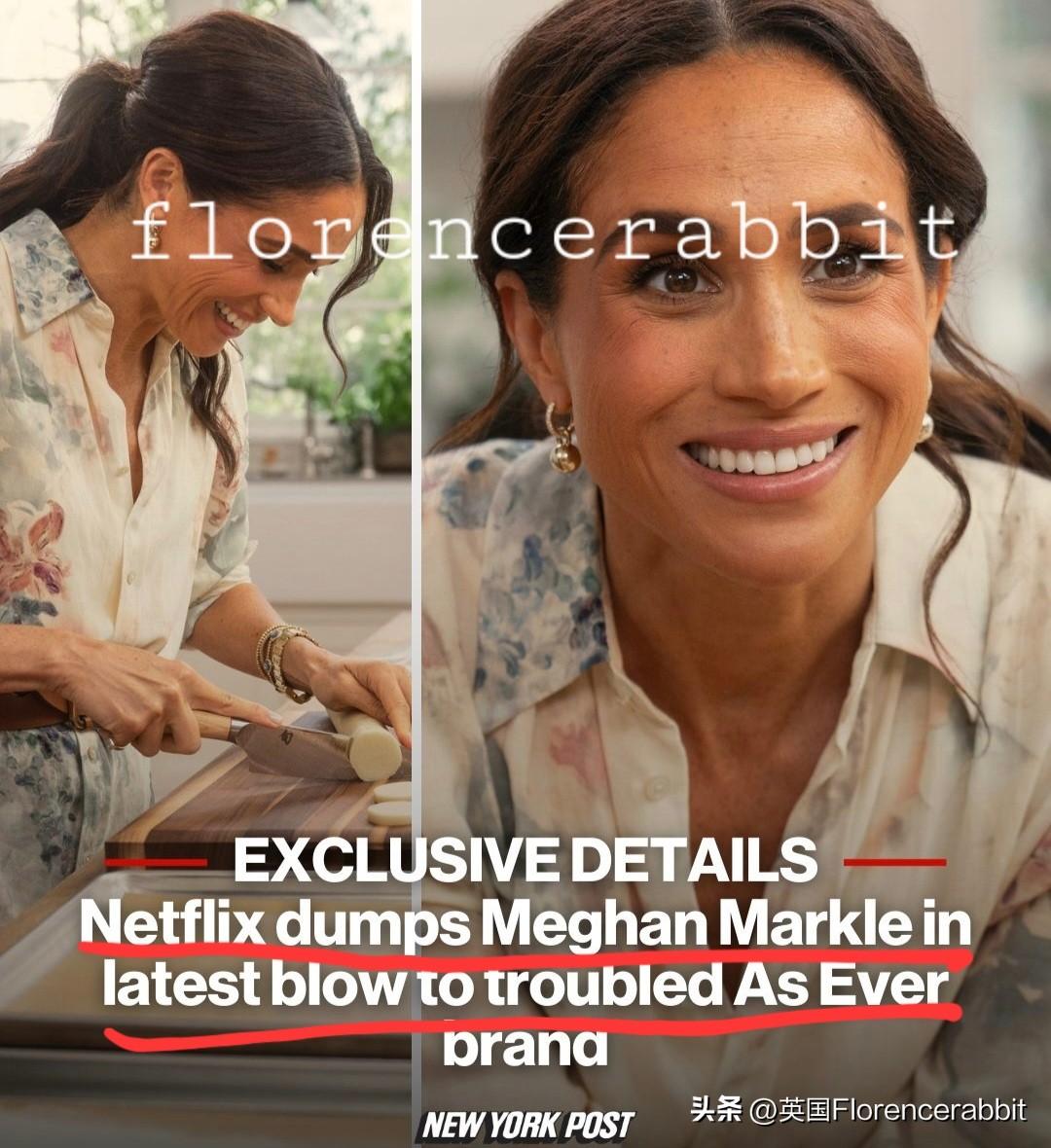 网飞抛弃了梅根📍
纽约邮报是这样描述的：Netflix 甩了梅根·马克尔，这对