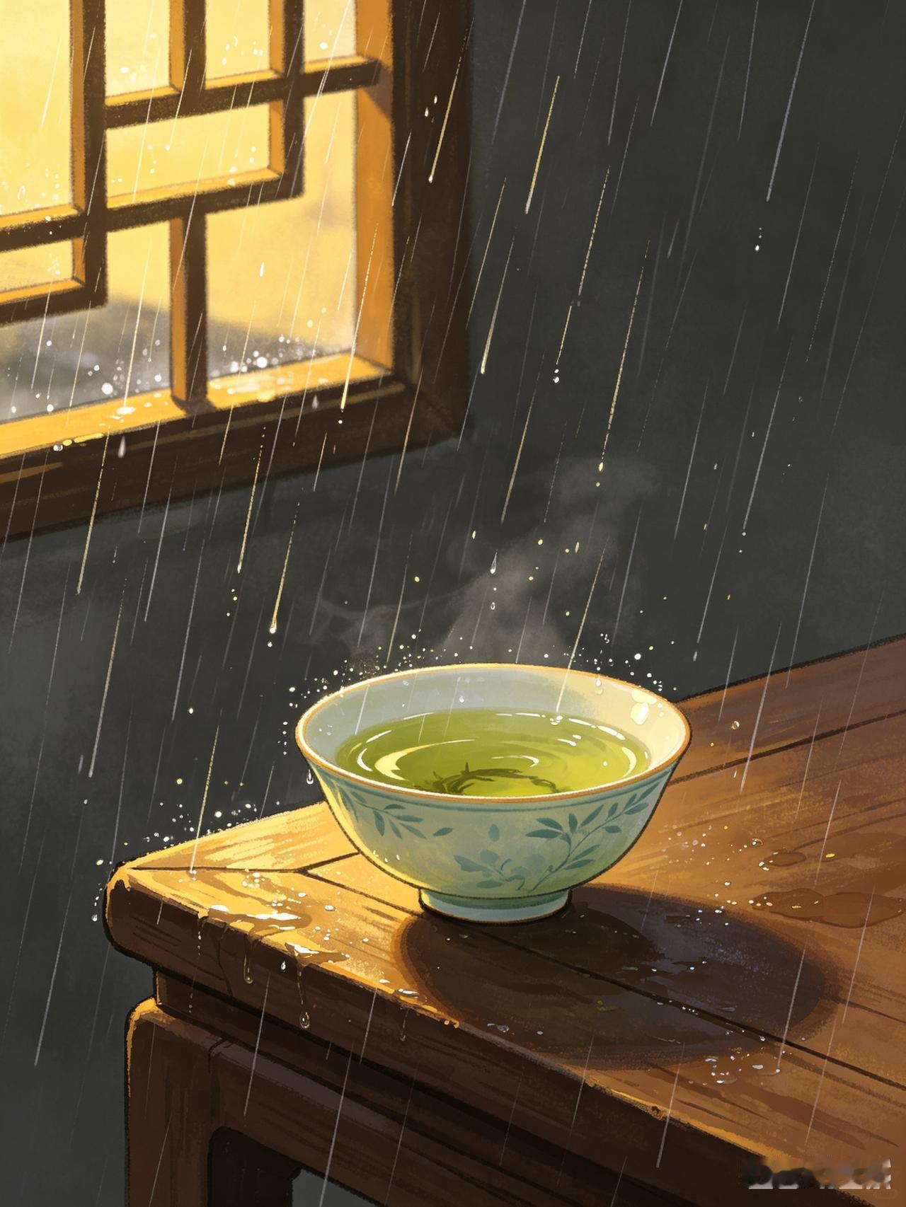 上联： 半盏清茶听夜雨
下联：一窗淡墨写秋风