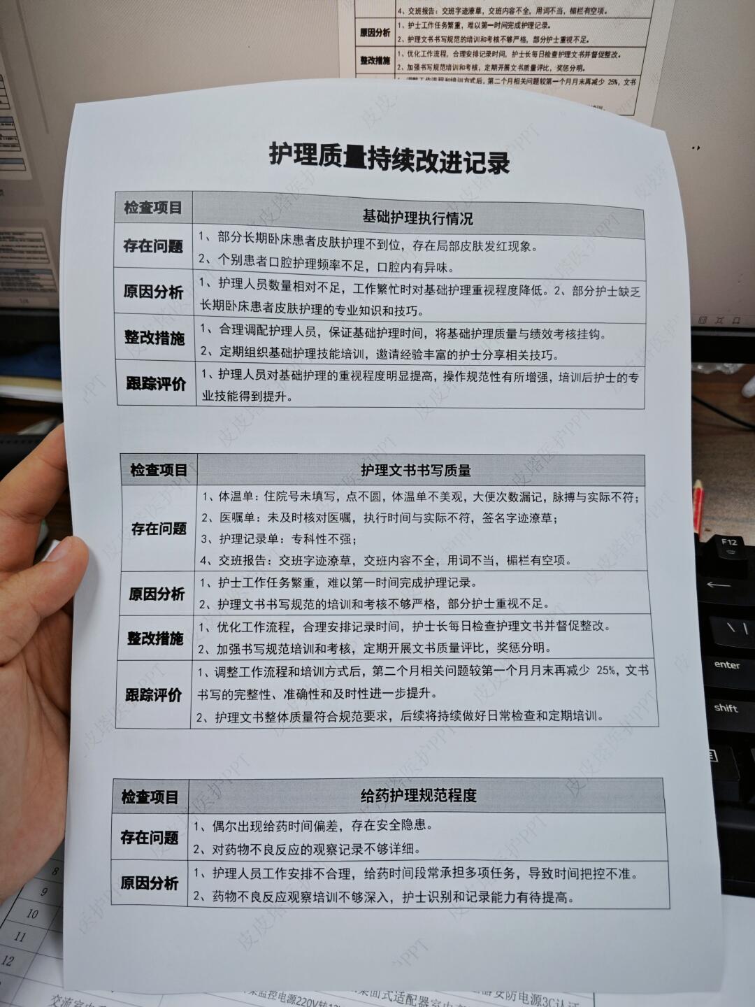 最新护理质量持续改进记录，偷偷拍的抓紧看