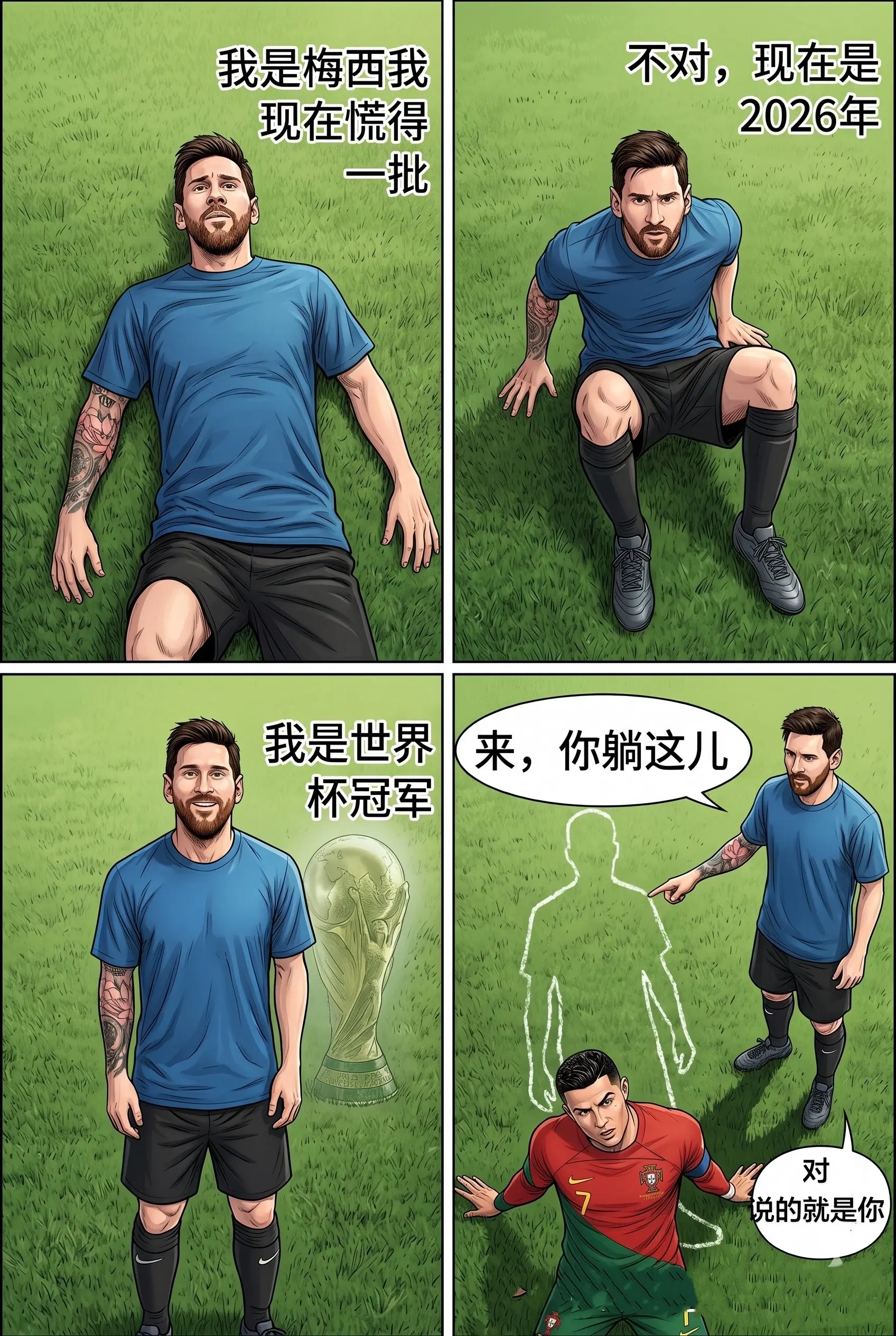 我是里奥梅西 我现在慌…不对，这是2026，我是世界杯冠军！