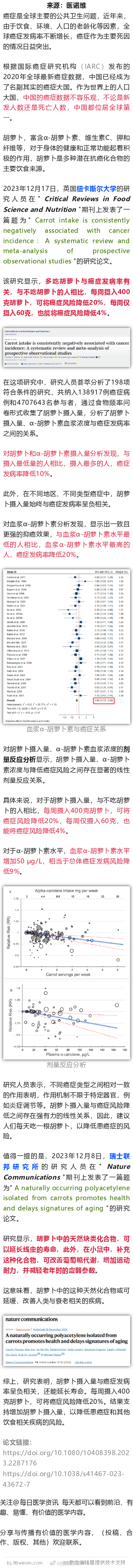 最新研究发现，多吃胡萝卜，癌症风险降低20%，还能延长寿命2023年12月17日