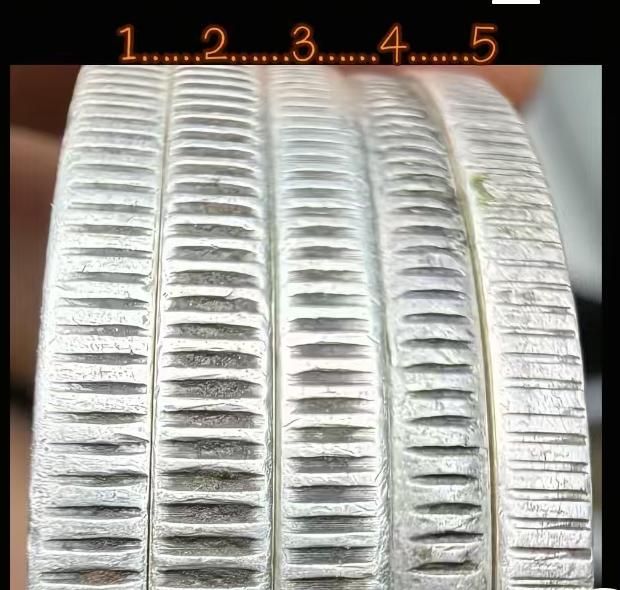 这五枚银元边齿中，只有一枚或者两枚是真币，你们觉得会是哪些呢，请把答案留在评论区