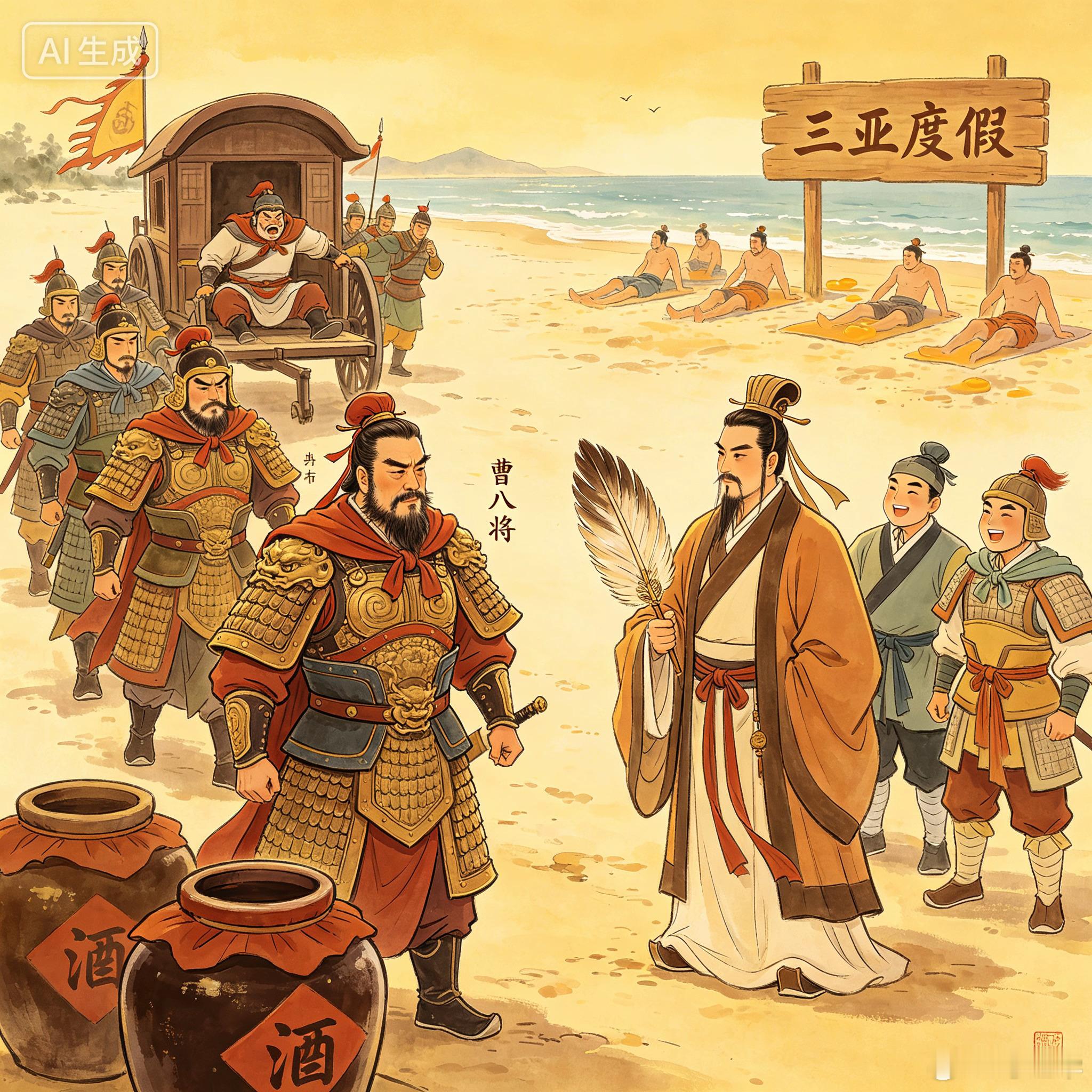 青梅煮酒大会，曹操带来的是许褚典韦等“曹八将”，还在最后时刻把吕布拉上车。咋咋呼