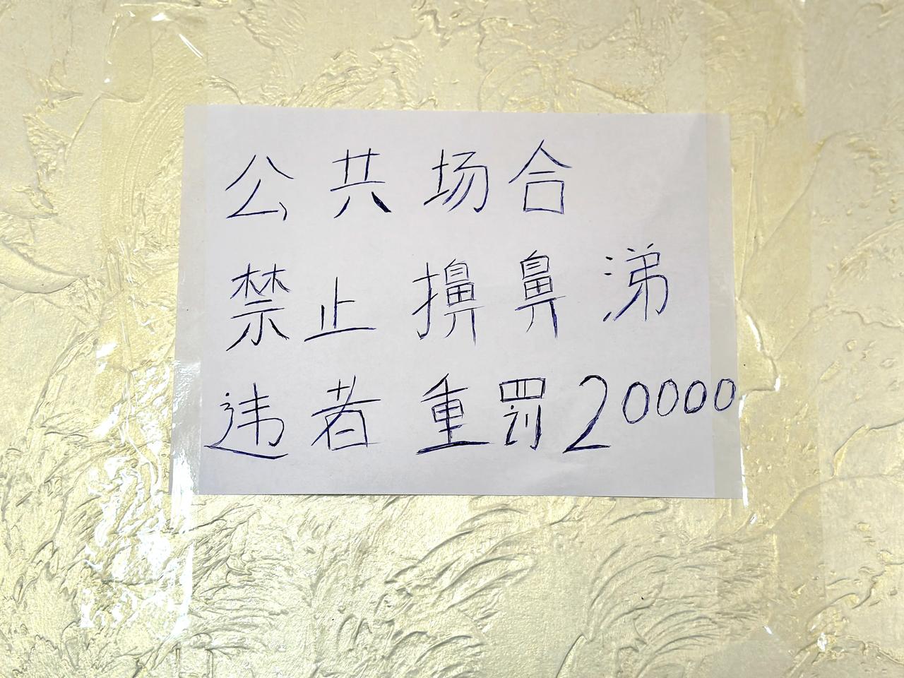 公共场合，禁止擤鼻涕，违者罚款20000！

这是昨天从新疆霍尔果斯口岸出境后，