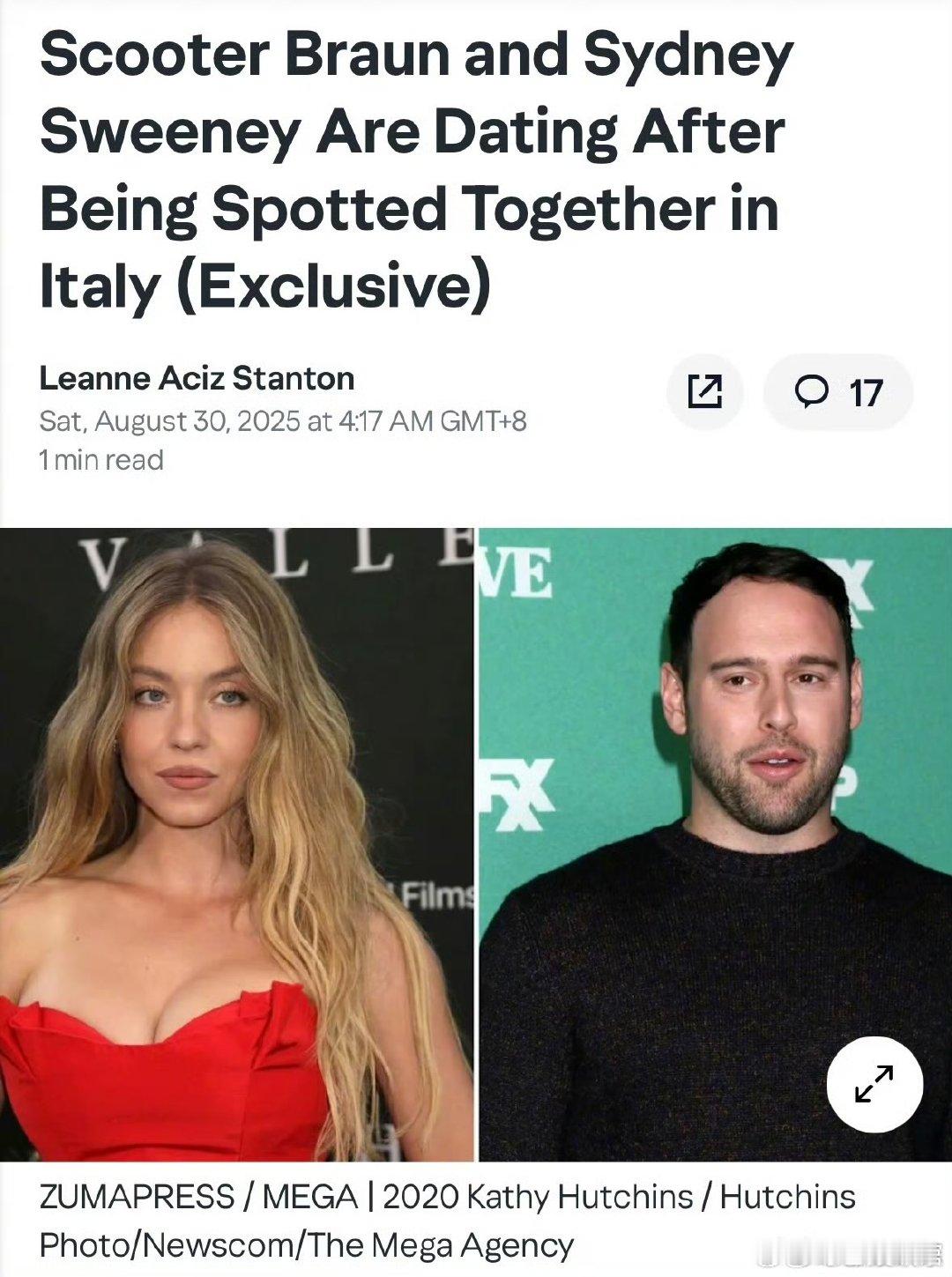 悉尼妹新恋情曝悉尼妹滑板车恋爱 据外媒，“悉尼妹”Sydney Sweeney 