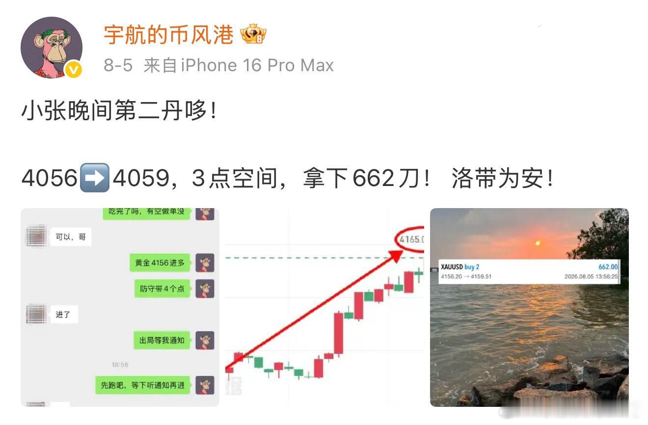 8.5周三总结今晚带小张一共做了四丹，开局一单被扫损，亏了一点，行情来回折腾，也
