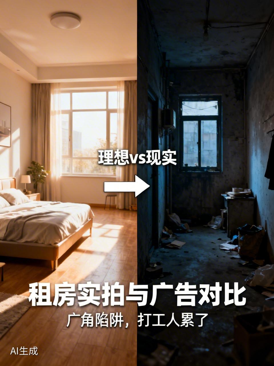 租房能不能别再用广角骗人了！实拍与图片差到离谱，打工人真的累了
 
租房的朋友注