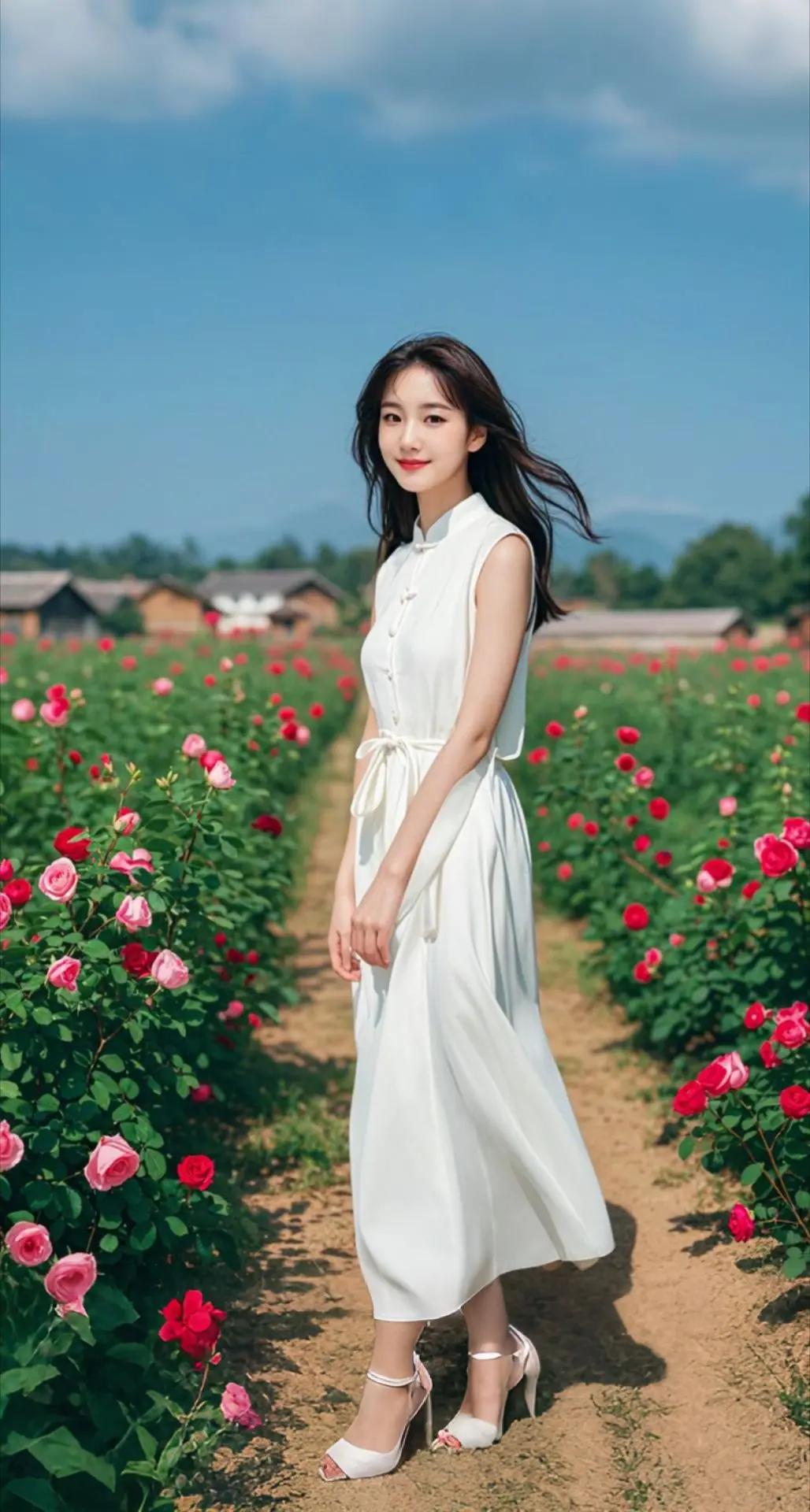 AI扩图 AI晨阳玫瑰美