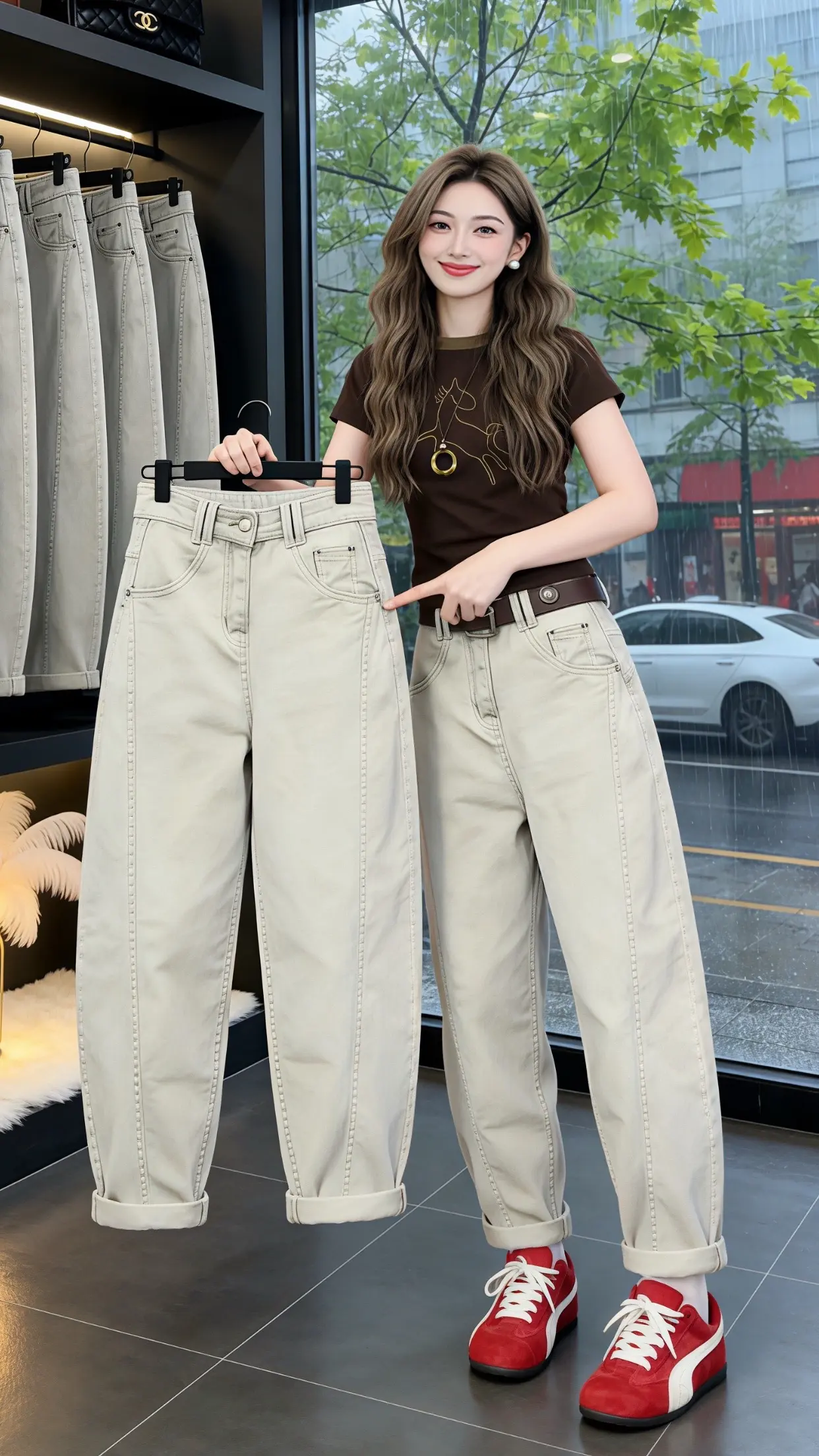 怎么将牛仔裤穿出高级感 显瘦显高显腿长裤子 梨型身材必入牛仔裤 穿出你...