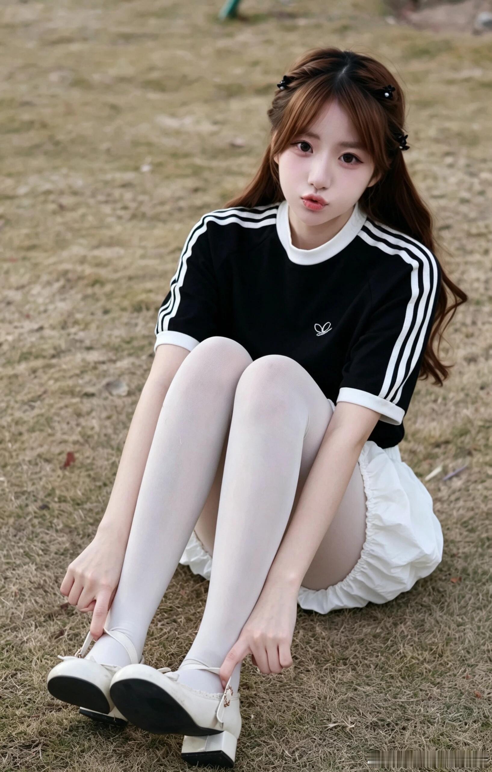 就喜欢这种奶白色的丝袜~ 