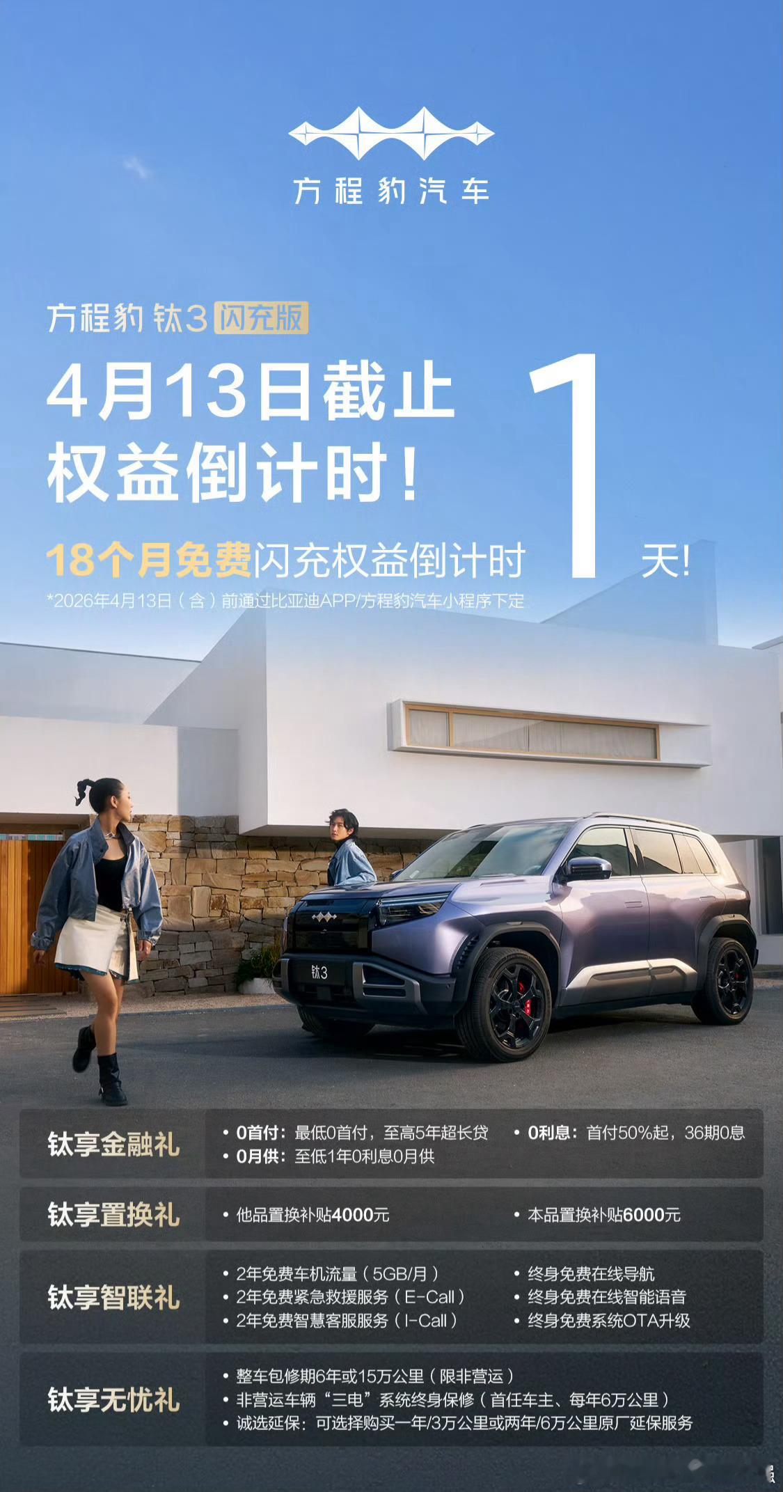 18个月的免费闪充权益，今日截止！想买钛3闪充版的总裁们抓紧时间了，恢复后就只有