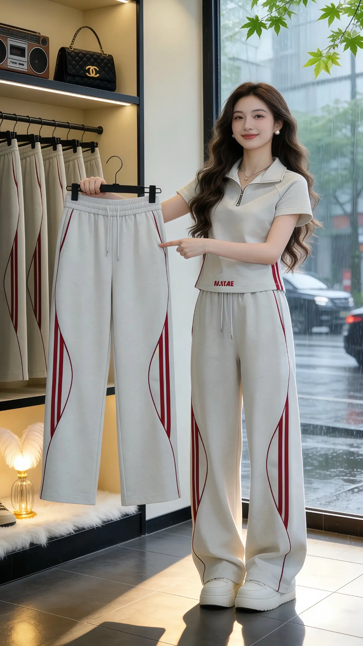 高腰阔腿裤运动套装 穿出自己的风格 春款上新 好看的衣服都在这里 谁穿谁好看